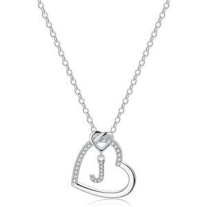 14K Gold Plated  Letter Heart Pendant 18+2 Inch Adjustable Chain Neckalaces